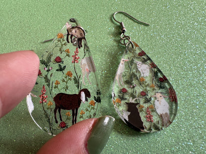 Goat Earrings: Laser Cut Acrylic Goats, Baby Goats, Kids, Farm, Animals, White Goat, Brown Goat, Black Goat, Best Gifts for Her/Him/Them