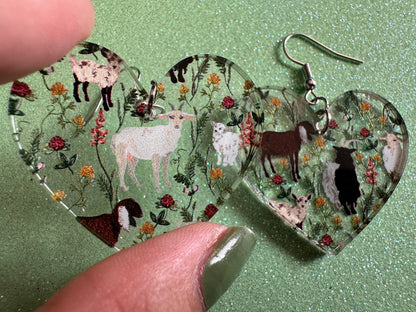 Goat Earrings: Laser Cut Acrylic Goats, Baby Goats, Kids, Farm, Animals, White Goat, Brown Goat, Black Goat, Best Gifts for Her/Him/Them