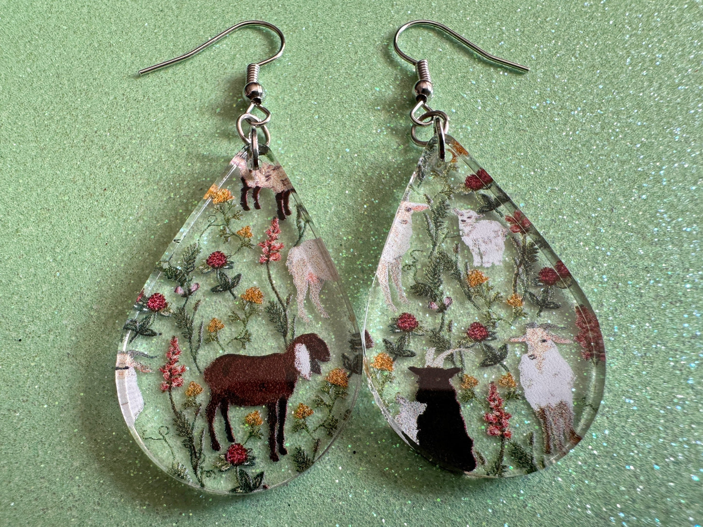 Goat Earrings: Laser Cut Acrylic Goats, Baby Goats, Kids, Farm, Animals, White Goat, Brown Goat, Black Goat, Best Gifts for Her/Him/Them