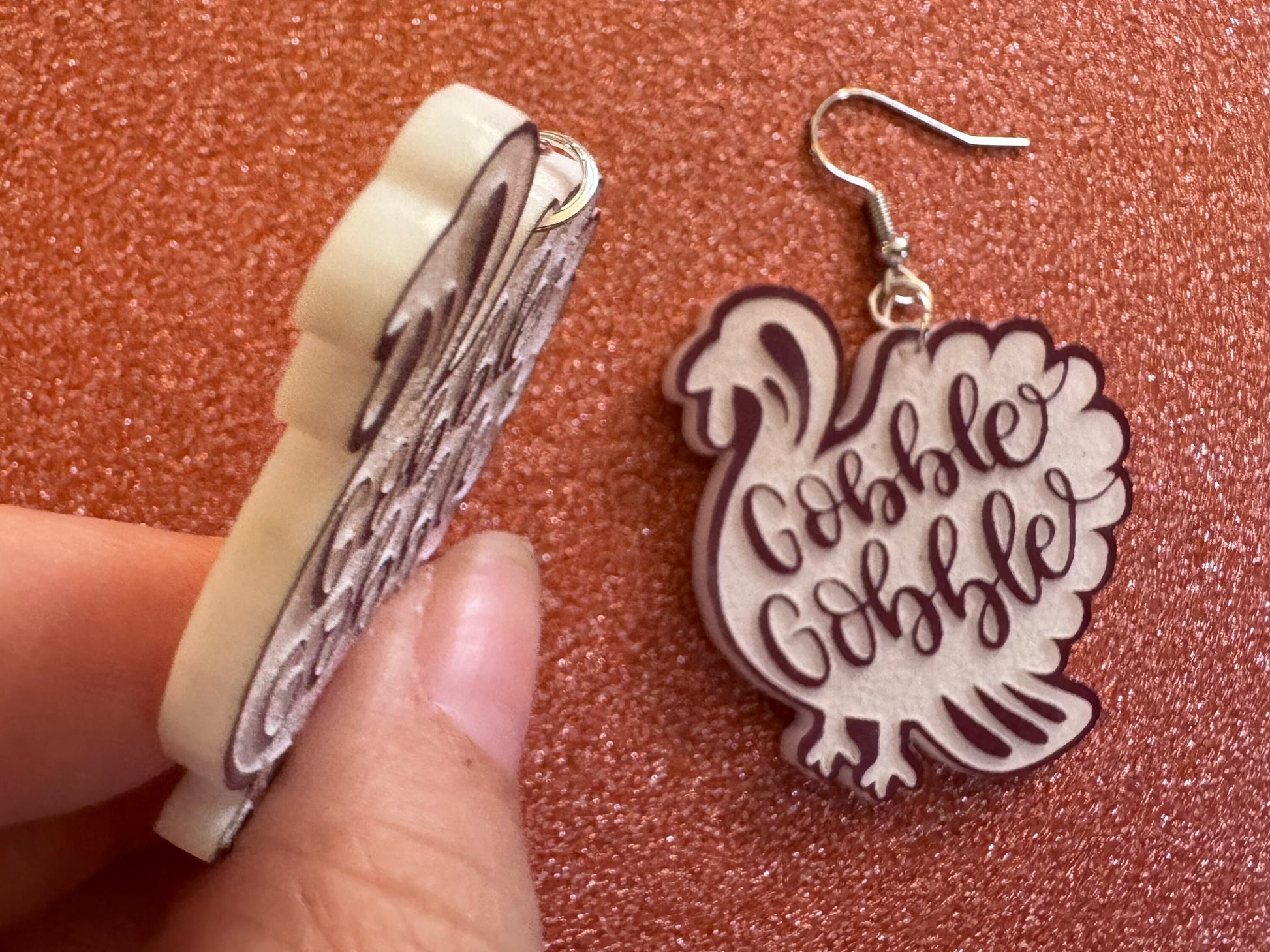 Gobble Gobble Turkey Earrings: Laser Cut Acrylic Earrings, Thanksgiving, Family Holiday, Friendsgiving, Give, Best Gifts for Her/Him/Them