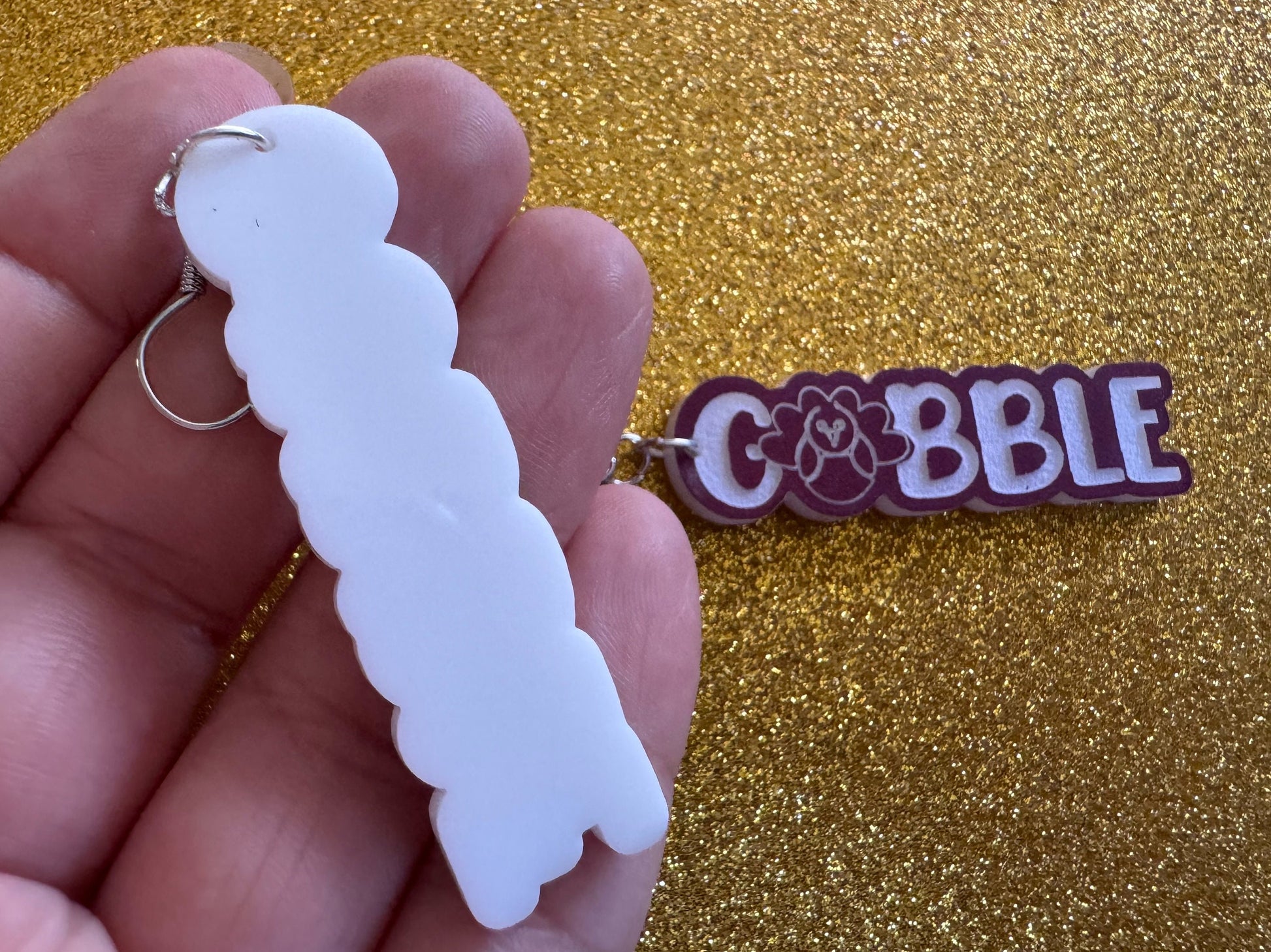 Gobble Turkey Earrings: Thanksgiving, Holiday, Gobble, Give Thanks, Best Gifts for Her/Him/Them