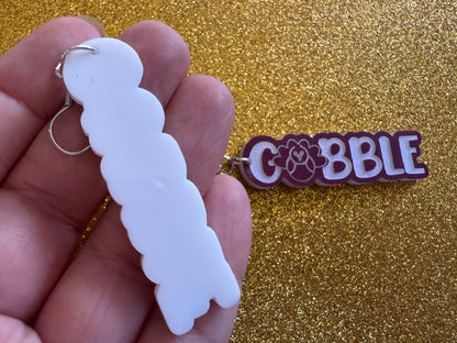 Gobble Turkey Earrings: Thanksgiving, Holiday, Gobble, Give Thanks, Best Gifts for Her/Him/Them
