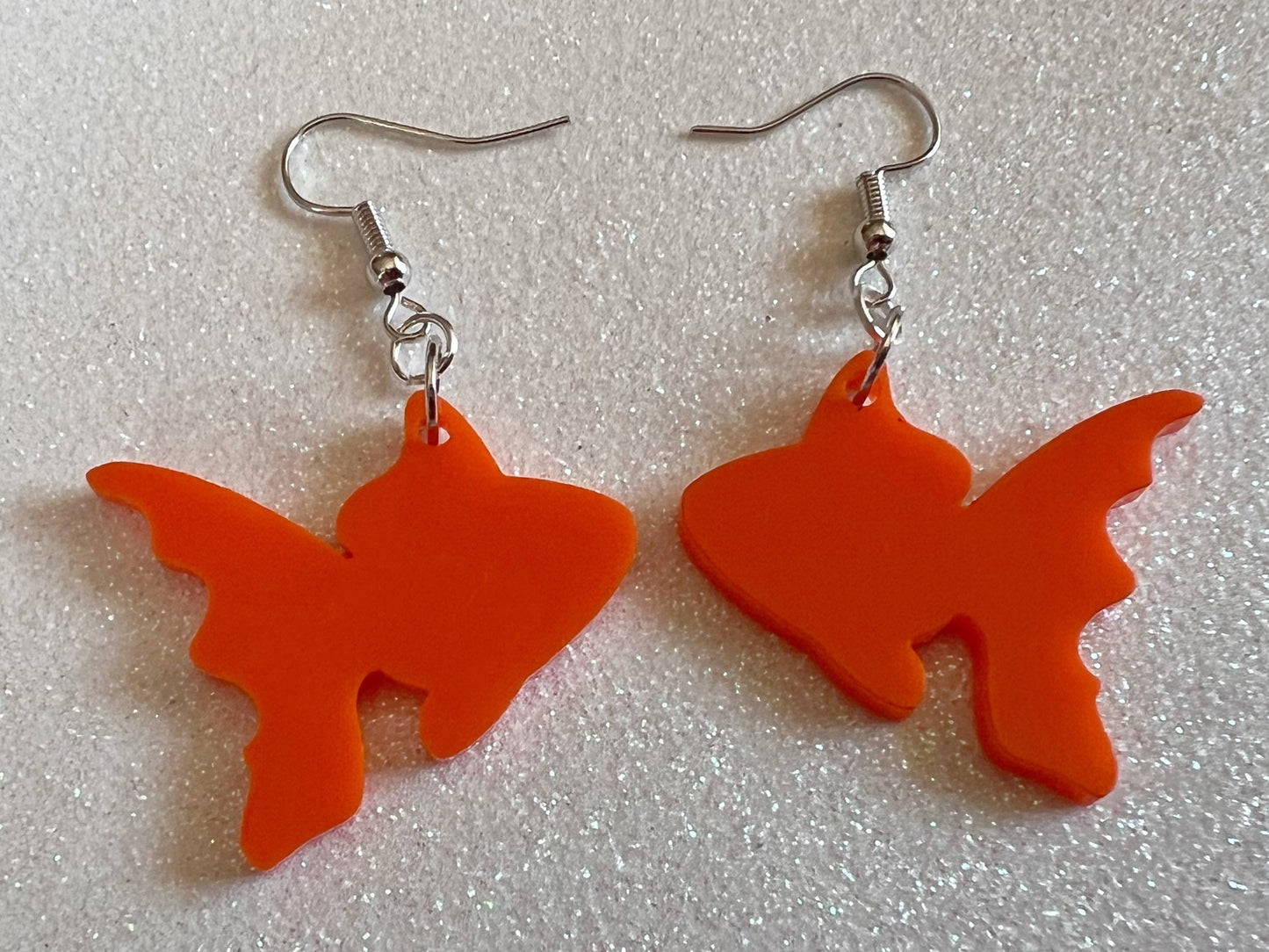 Goldfish Earrings: Laser Cut Acrylic Fish, Fishbowl, Aquarium, Animals, Orange Fishes, Best Gifts for Her/Him/Them