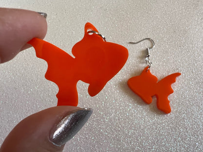 Goldfish Earrings: Laser Cut Acrylic Fish, Fishbowl, Aquarium, Animals, Orange Fishes, Best Gifts for Her/Him/Them