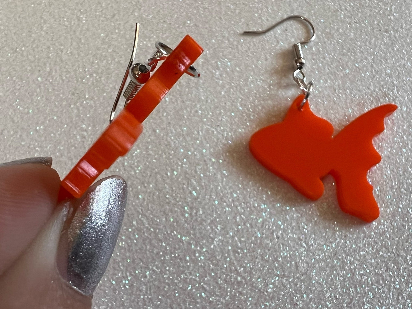Goldfish Earrings: Laser Cut Acrylic Fish, Fishbowl, Aquarium, Animals, Orange Fishes, Best Gifts for Her/Him/Them