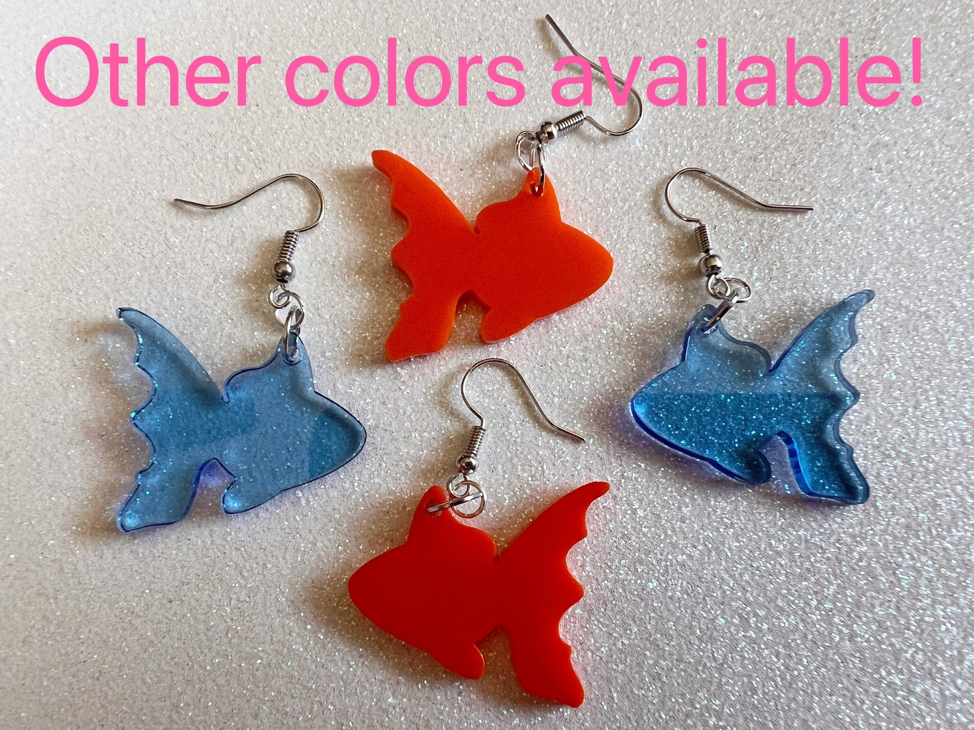 Goldfish Earrings: Laser Cut Acrylic Fish, Fishbowl, Aquarium, Animals, Orange Fishes, Best Gifts for Her/Him/Them