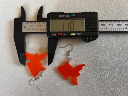 Goldfish Earrings: Laser Cut Acrylic Fish, Fishbowl, Aquarium, Animals, Orange Fishes, Best Gifts for Her/Him/Them