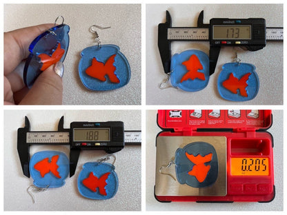 Goldfish Earrings: Laser Cut Acrylic Fish, Fishbowl, Aquarium, Animals, Orange Fishes, Best Gifts for Her/Him/Them