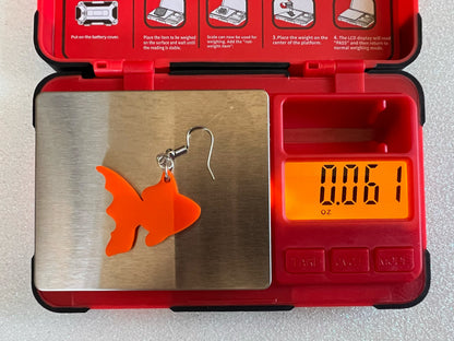 Goldfish Earrings: Laser Cut Acrylic Fish, Fishbowl, Aquarium, Animals, Orange Fishes, Best Gifts for Her/Him/Them