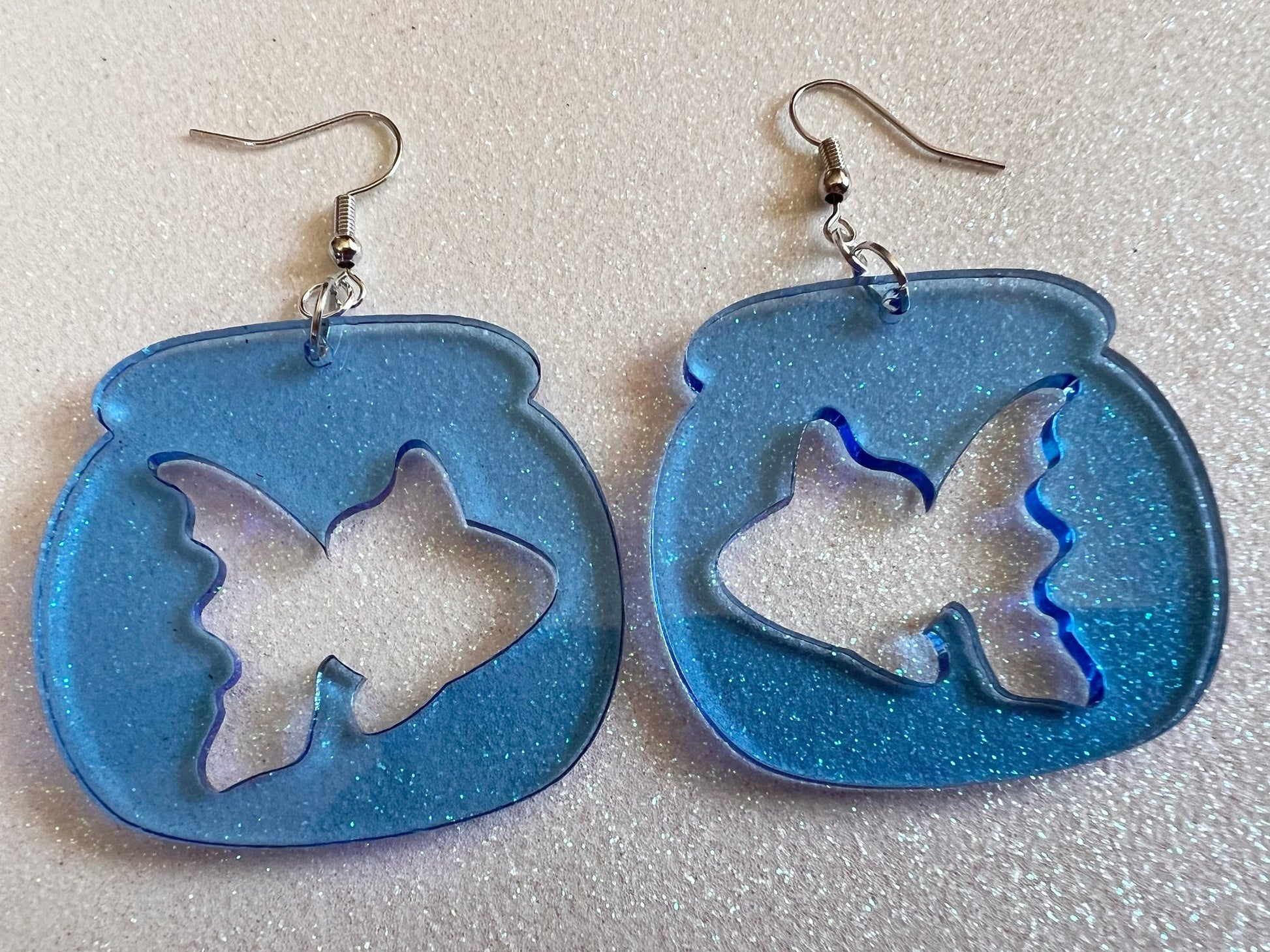 Goldfish Earrings: Laser Cut Acrylic Fishbowl, Gold Fish Bowl, Aquarium, Animals, Minimalist, Fishes, Best Gifts for Her/Him/Them