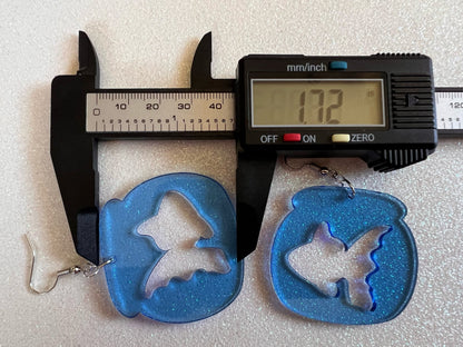 Goldfish Earrings: Laser Cut Acrylic Fishbowl, Gold Fish Bowl, Aquarium, Animals, Minimalist, Fishes, Best Gifts for Her/Him/Them