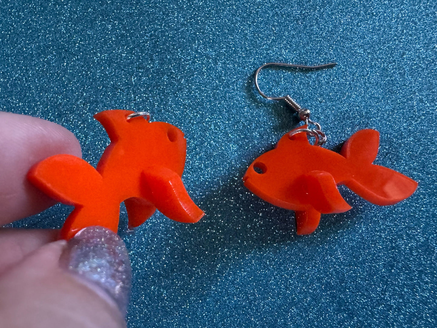 Goldfish Earrings: Laser Cut Acrylic Gold Fish, Fishbowl, Aquarium, Animals, Orange Fishes, Best Gifts for Her/Him/Them