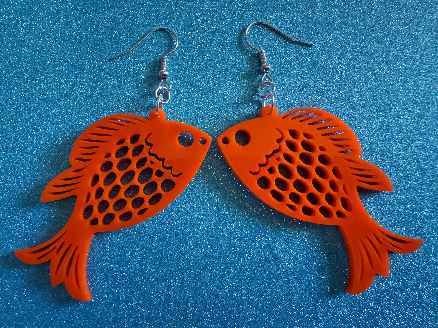 Goldfish Earrings: Laser Cut Acrylic Gold Fish, Fishbowl, Aquarium, Animals, Orange Fishes, Best Gifts for Her/Him/Them