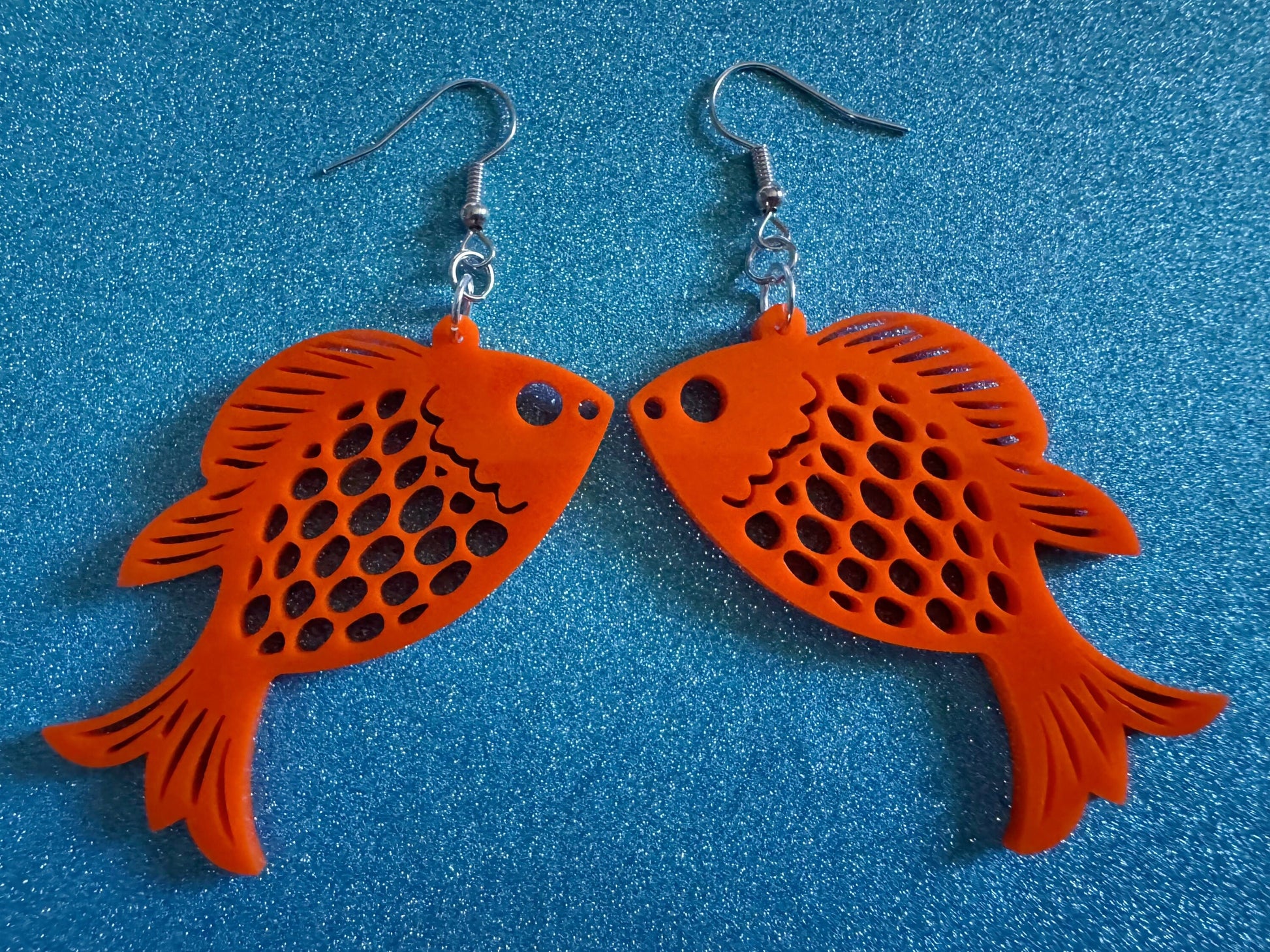 Goldfish Earrings: Laser Cut Acrylic Gold Fish, Fishbowl, Aquarium, Animals, Orange Fishes, Best Gifts for Her/Him/Them