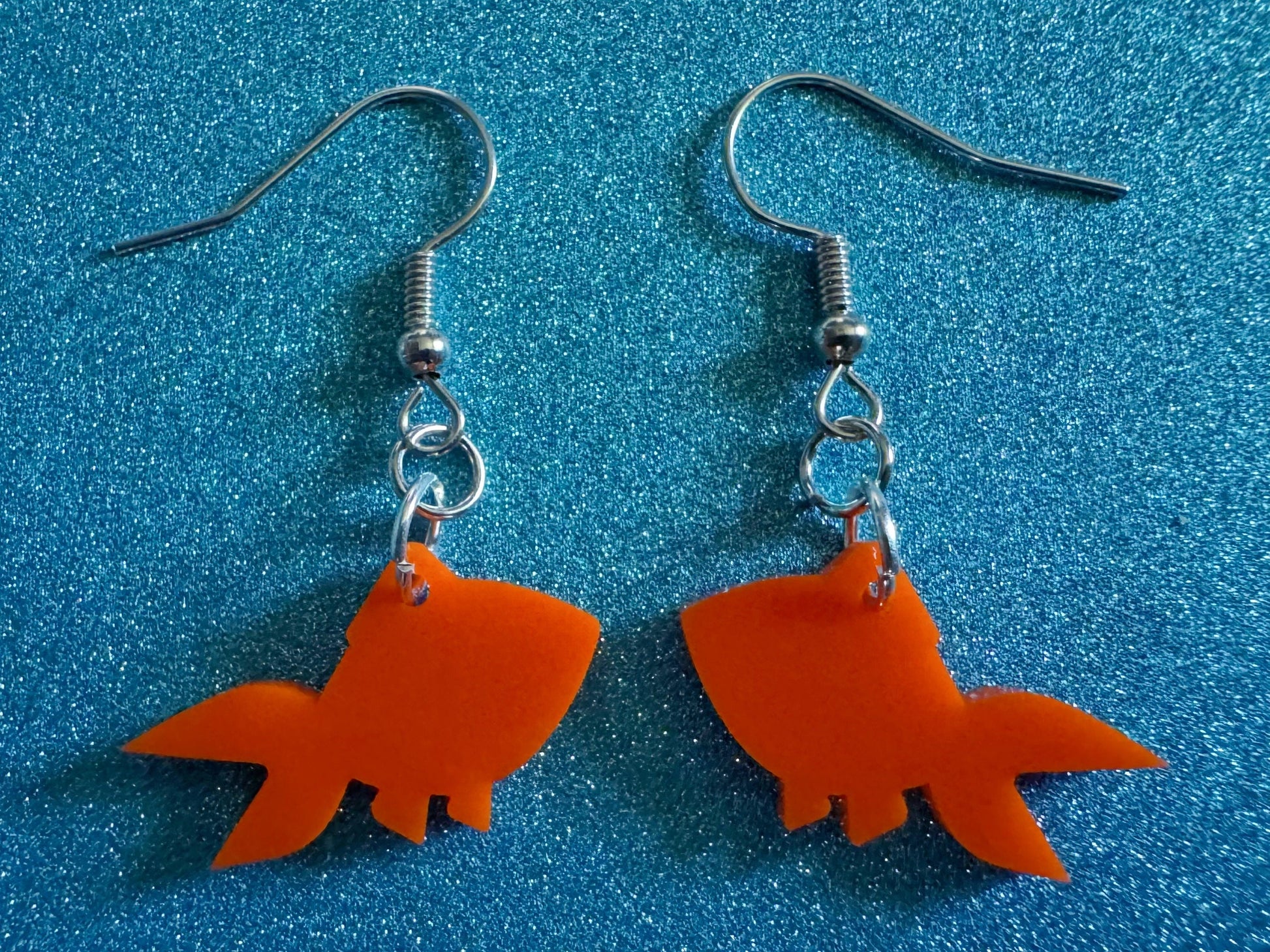 Goldfish Earrings: Laser Cut Acrylic Gold Fish, Fishbowl, Aquarium, Animals, Orange Fishes, Best Gifts for Her/Him/Them