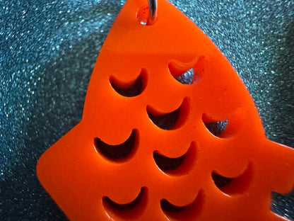 Goldfish Earrings: Laser Cut Acrylic Gold Fish, Fishbowl, Aquarium, Animals, Orange Fishes, Best Gifts for Her/Him/Them