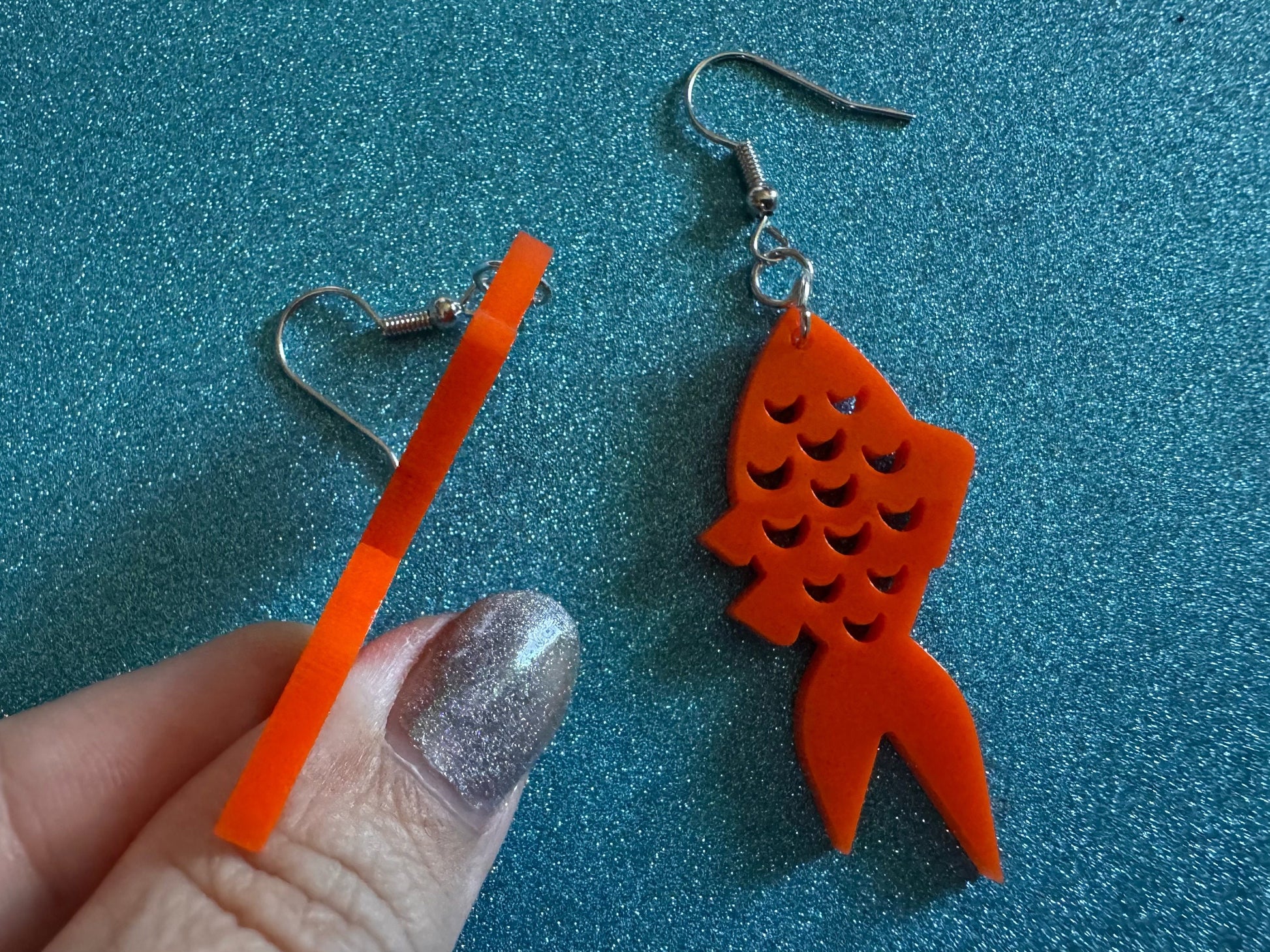 Goldfish Earrings: Laser Cut Acrylic Gold Fish, Fishbowl, Aquarium, Animals, Orange Fishes, Best Gifts for Her/Him/Them