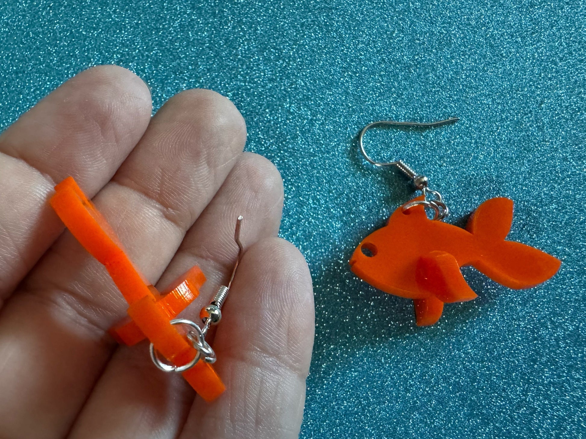 Goldfish Earrings: Laser Cut Acrylic Gold Fish, Fishbowl, Aquarium, Animals, Orange Fishes, Best Gifts for Her/Him/Them