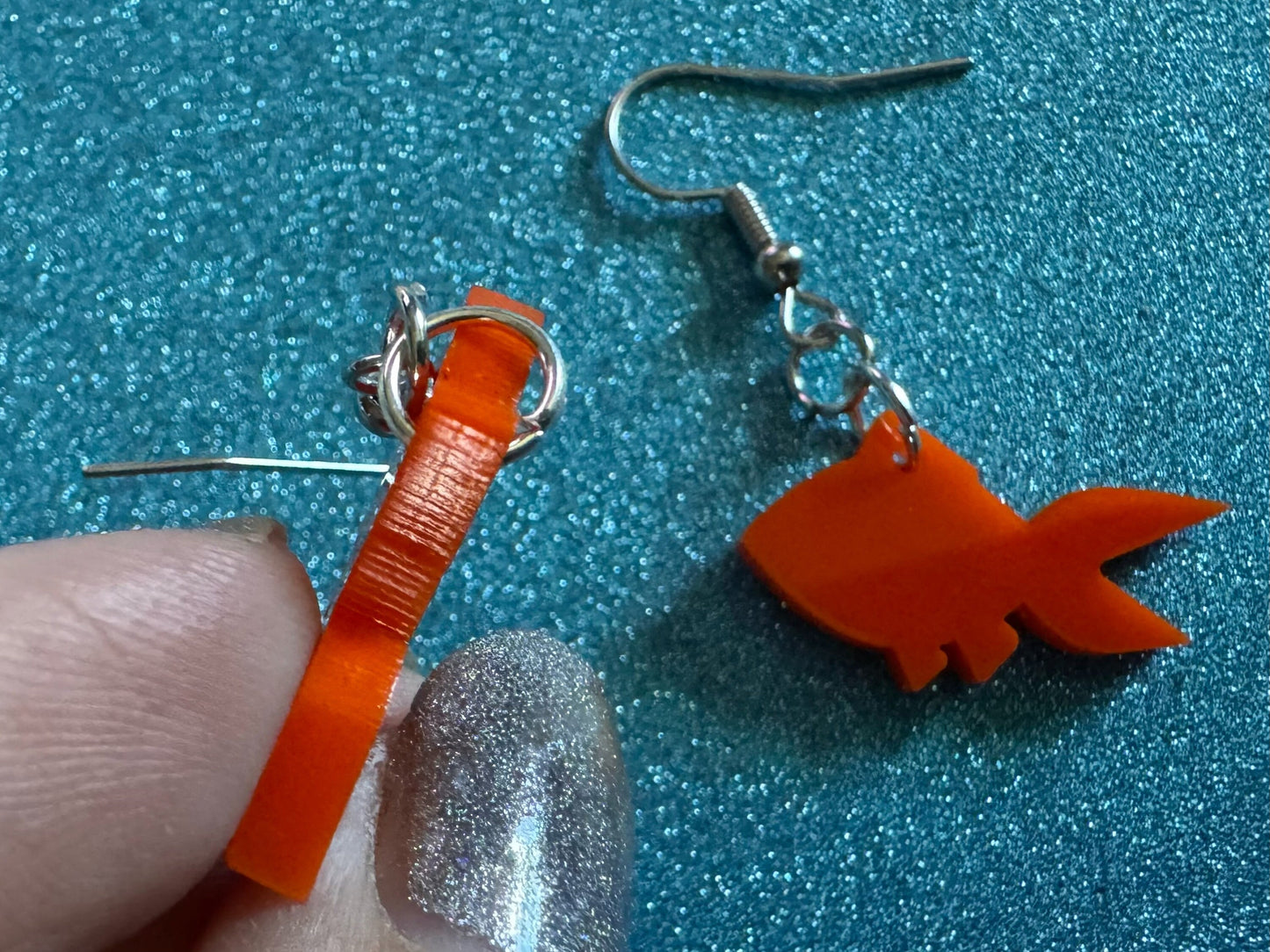 Goldfish Earrings: Laser Cut Acrylic Gold Fish, Fishbowl, Aquarium, Animals, Orange Fishes, Best Gifts for Her/Him/Them
