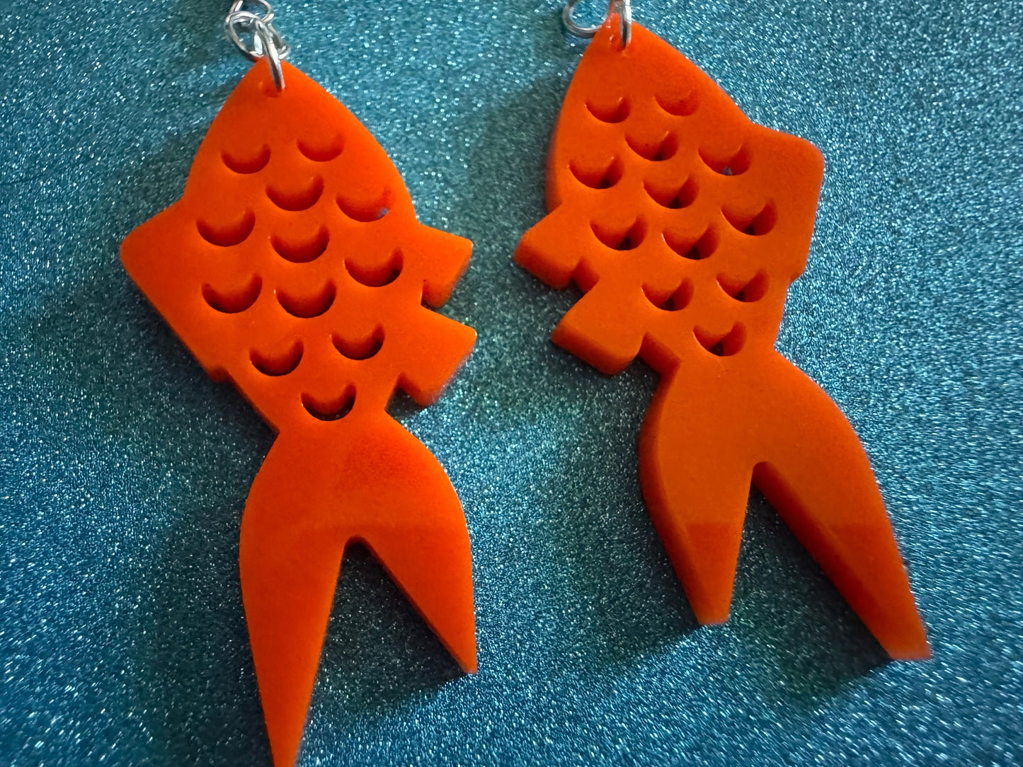 Goldfish Earrings: Laser Cut Acrylic Gold Fish, Fishbowl, Aquarium, Animals, Orange Fishes, Best Gifts for Her/Him/Them