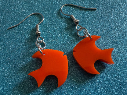 Goldfish Earrings: Laser Cut Acrylic Gold Fish, Fishbowl, Aquarium, Animals, Orange Fishes, Best Gifts for Her/Him/Them