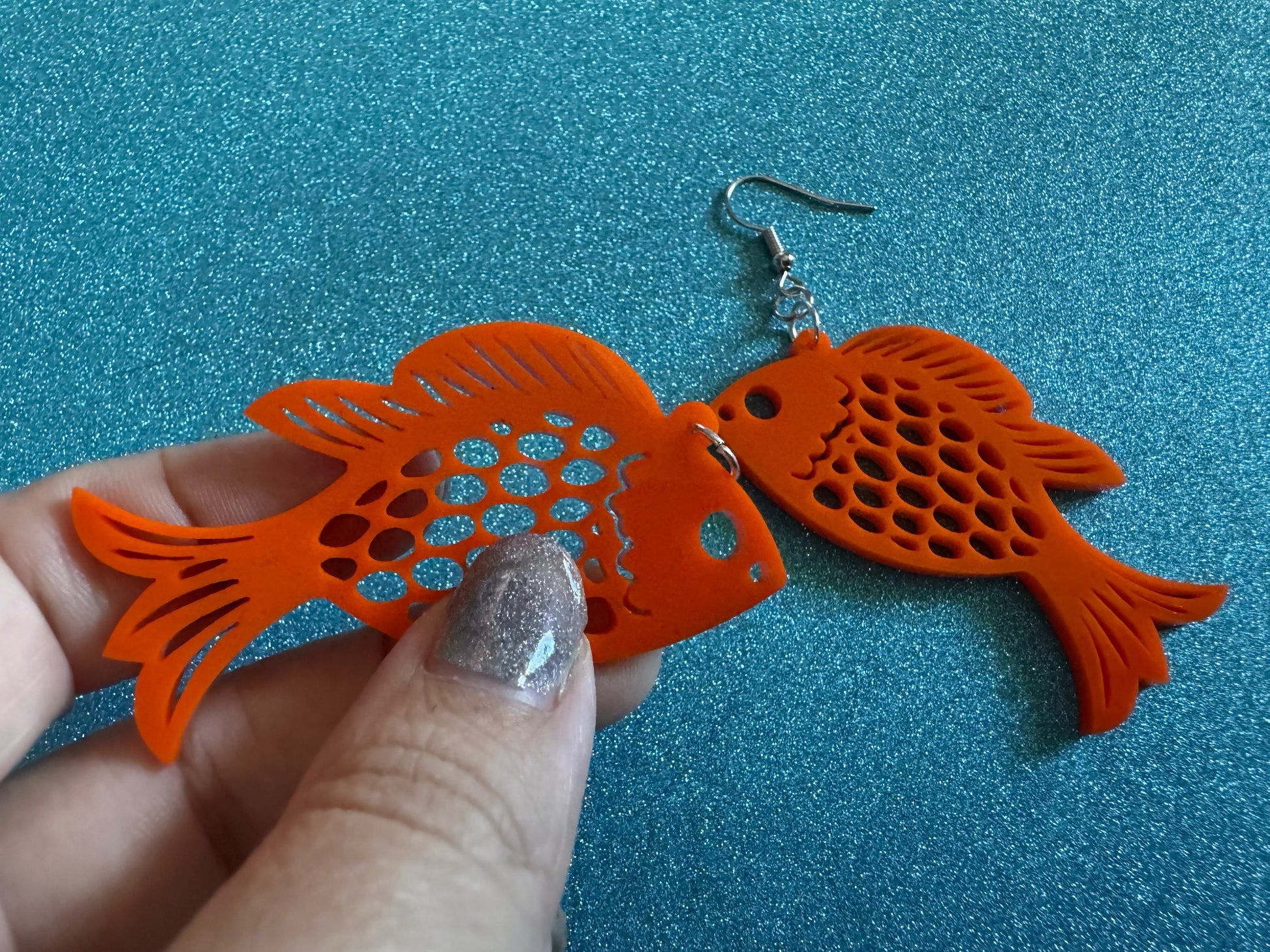 Goldfish Earrings: Laser Cut Acrylic Gold Fish, Fishbowl, Aquarium, Animals, Orange Fishes, Best Gifts for Her/Him/Them