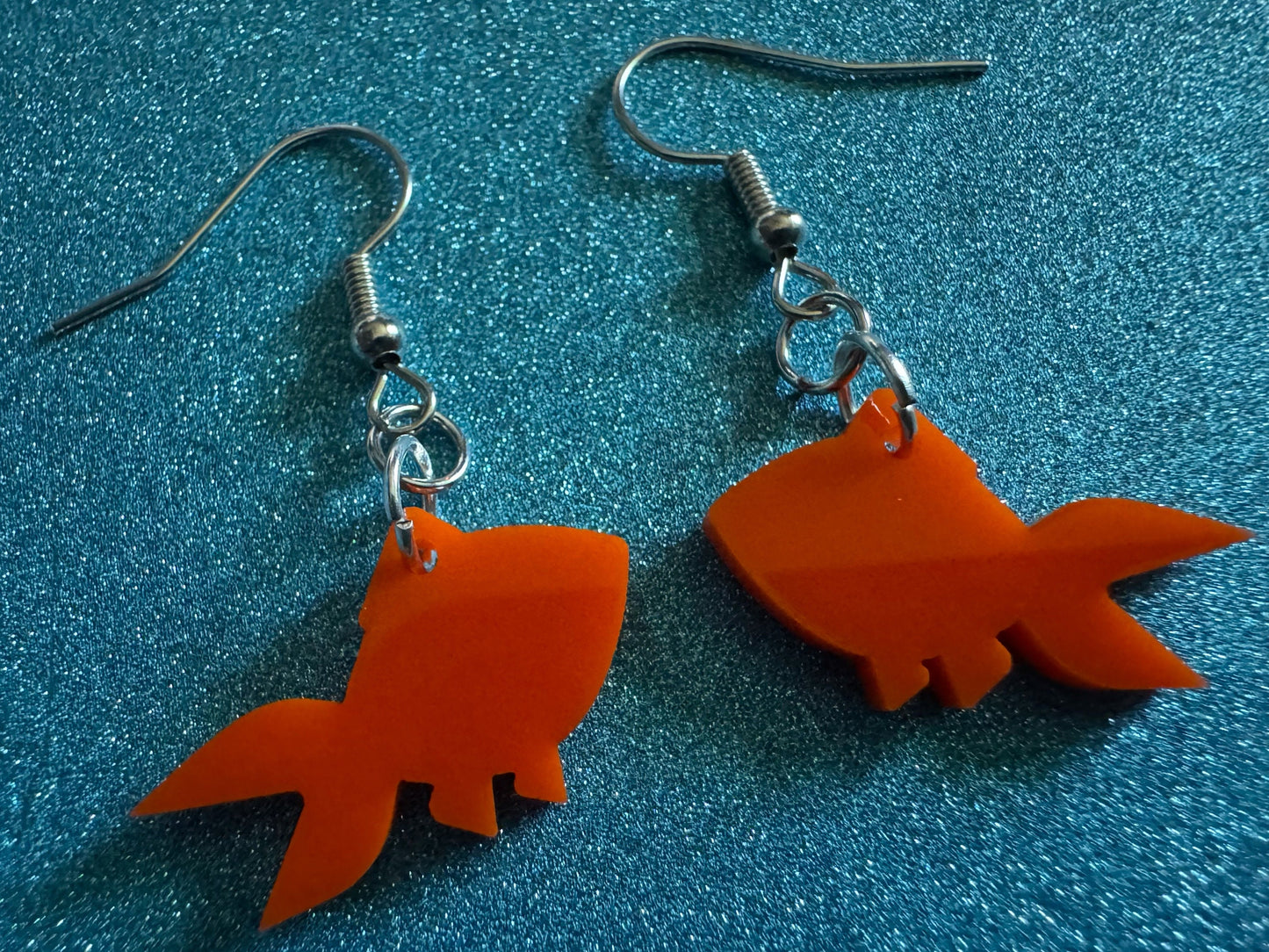 Goldfish Earrings: Laser Cut Acrylic Gold Fish, Fishbowl, Aquarium, Animals, Orange Fishes, Best Gifts for Her/Him/Them