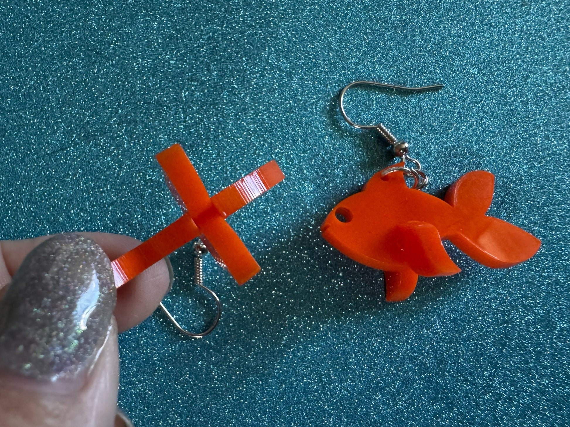 Goldfish Earrings: Laser Cut Acrylic Gold Fish, Fishbowl, Aquarium, Animals, Orange Fishes, Best Gifts for Her/Him/Them