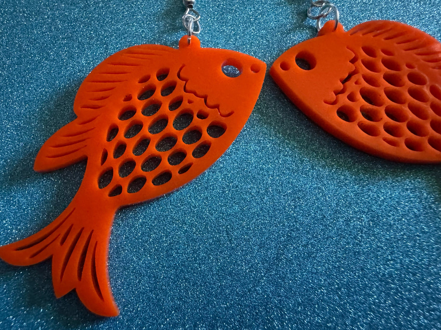 Goldfish Earrings: Laser Cut Acrylic Gold Fish, Fishbowl, Aquarium, Animals, Orange Fishes, Best Gifts for Her/Him/Them