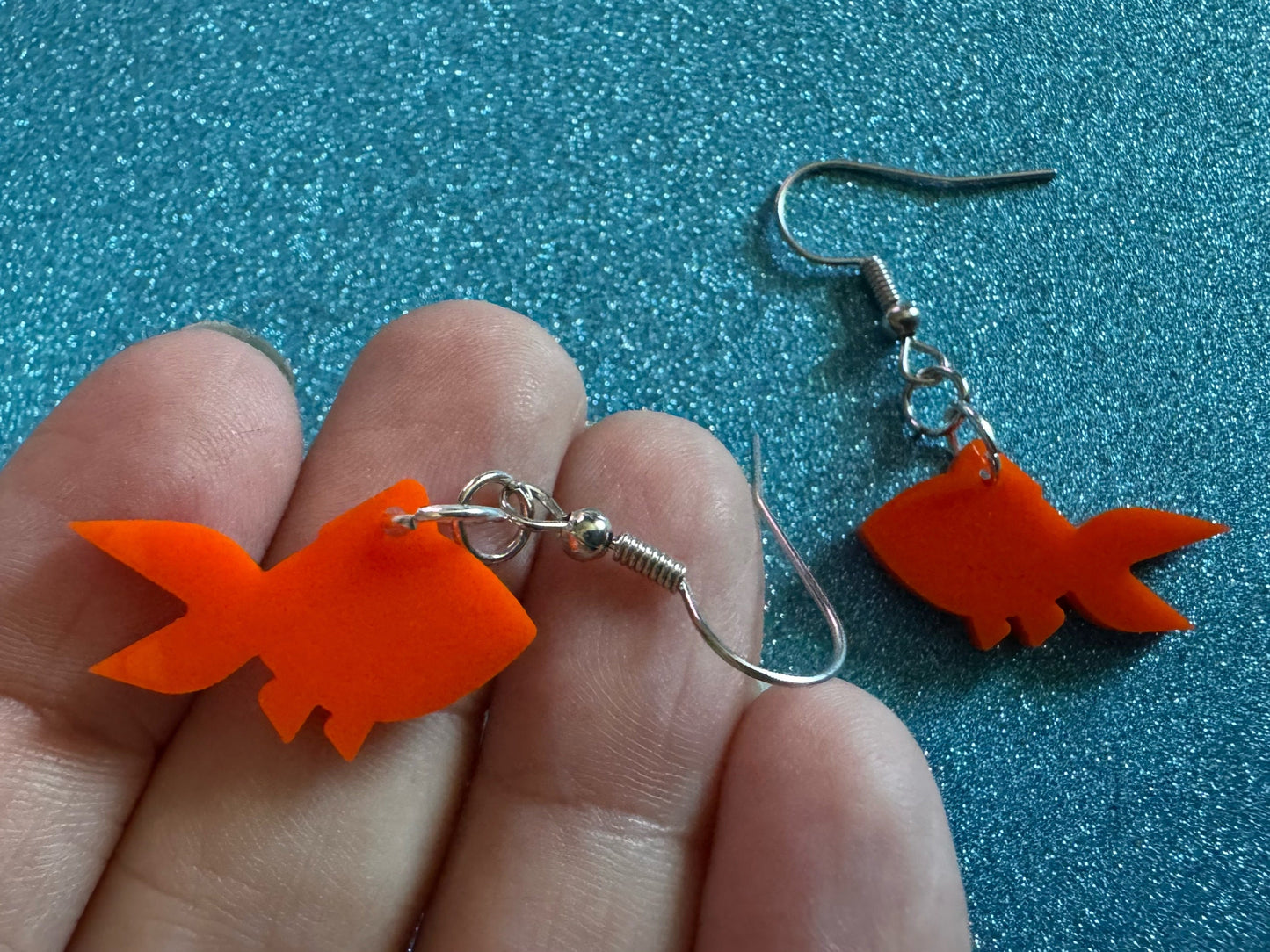 Goldfish Earrings: Laser Cut Acrylic Gold Fish, Fishbowl, Aquarium, Animals, Orange Fishes, Best Gifts for Her/Him/Them