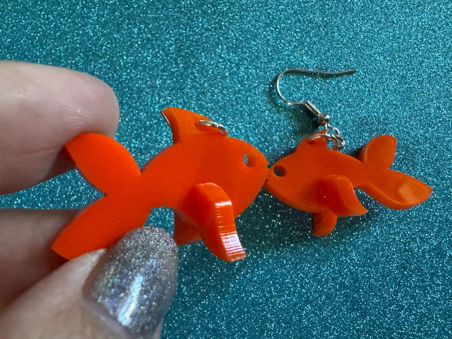 Goldfish Earrings: Laser Cut Acrylic Gold Fish, Fishbowl, Aquarium, Animals, Orange Fishes, Best Gifts for Her/Him/Them