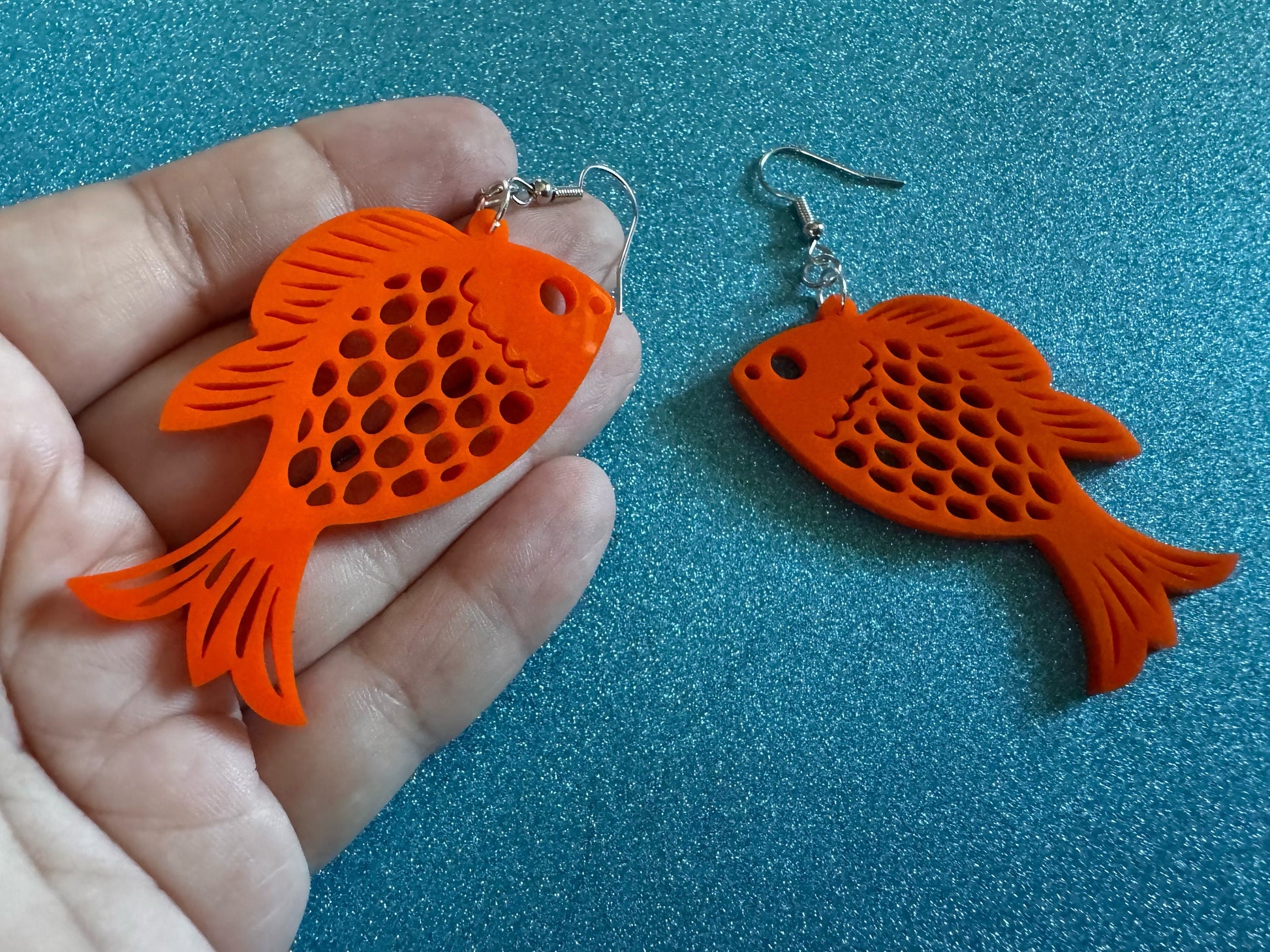 Goldfish Earrings: Laser Cut Acrylic Gold Fish, Fishbowl, Aquarium, Animals, Orange Fishes, Best Gifts for Her/Him/Them