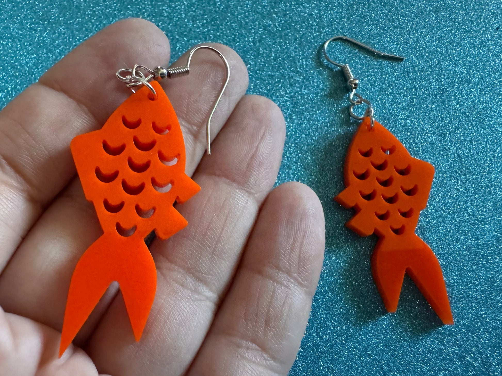 Goldfish Earrings: Laser Cut Acrylic Gold Fish, Fishbowl, Aquarium, Animals, Orange Fishes, Best Gifts for Her/Him/Them
