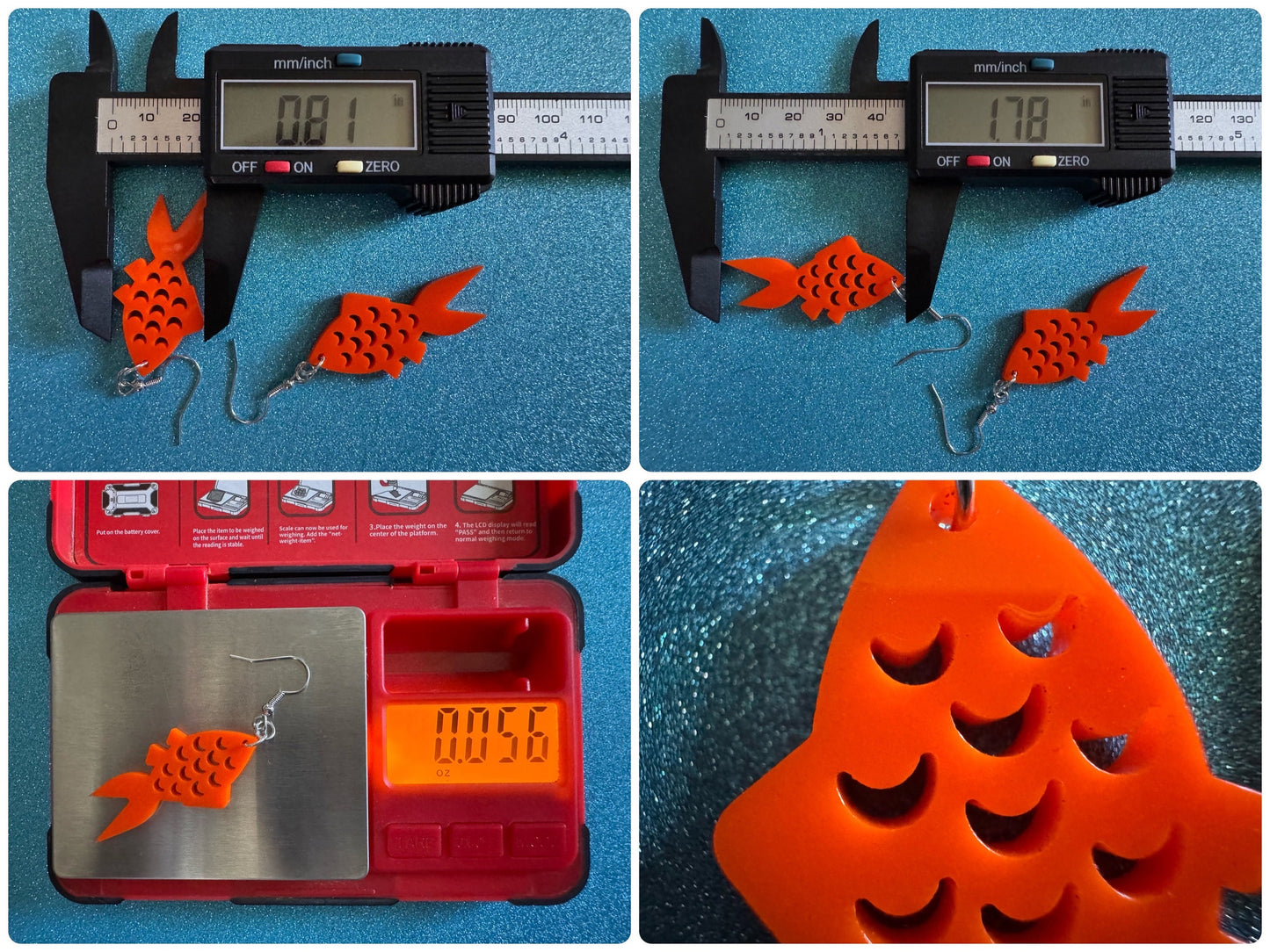 Goldfish Earrings: Laser Cut Acrylic Gold Fish, Fishbowl, Aquarium, Animals, Orange Fishes, Best Gifts for Her/Him/Them