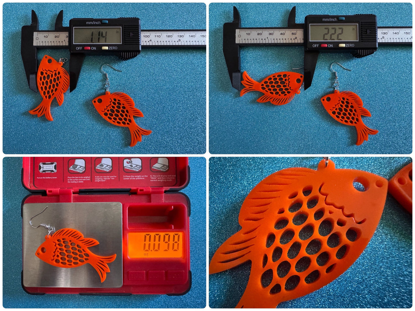 Goldfish Earrings: Laser Cut Acrylic Gold Fish, Fishbowl, Aquarium, Animals, Orange Fishes, Best Gifts for Her/Him/Them
