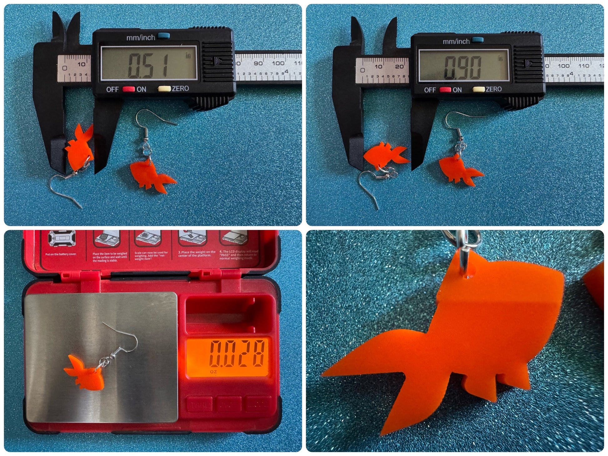 Goldfish Earrings: Laser Cut Acrylic Gold Fish, Fishbowl, Aquarium, Animals, Orange Fishes, Best Gifts for Her/Him/Them