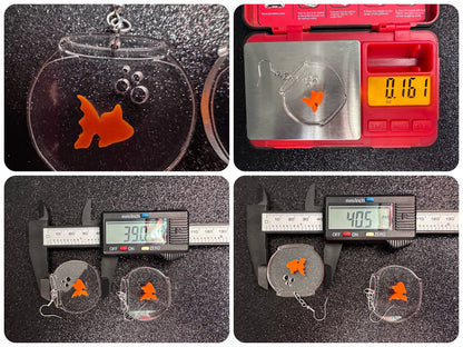 Goldfish in a Fishbowl Earrings: Laser Cut Acrylic Fish, Fishbowl, Aquarium, Fish, Pet, Animals, Orange Fishes, Best Gifts for Her/Him/Them