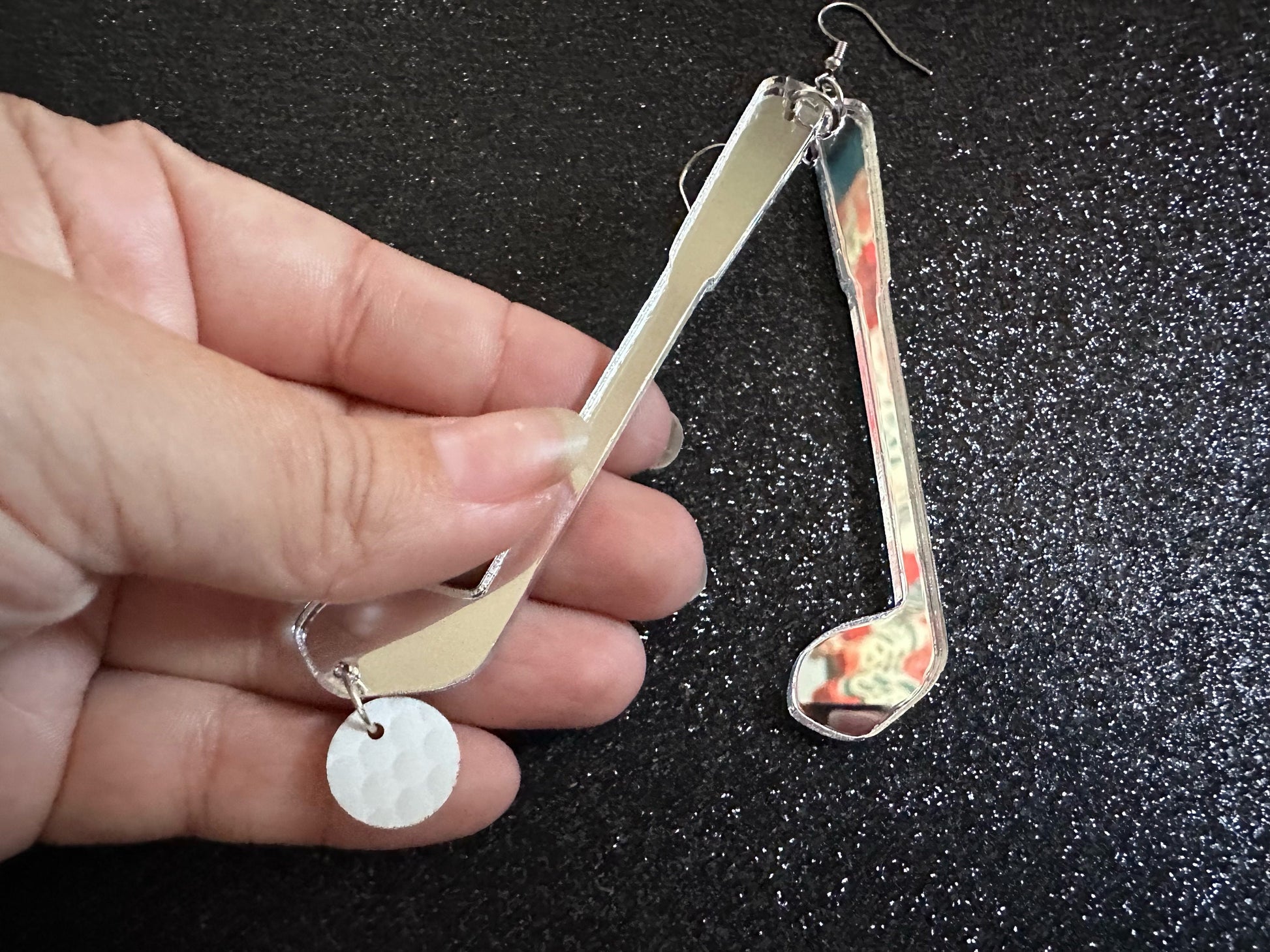 Golf Earrings: Laser Cut Acrylic Golf Print Earrings, Golf Club, Sports, Golfer, Golfing, Golf Balls, Sport, Best Gifts for Her/Him/Them