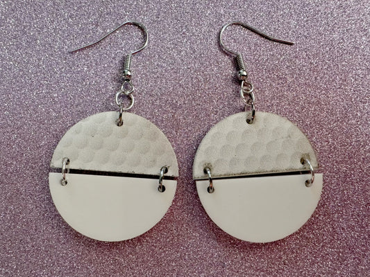 Golf Earrings: Laser Cut Acrylic Golf Print Earrings, Sports, Golfer, Golfing, Golf Balls, Retirement, Sport, Best Gifts for Her/Him/Them