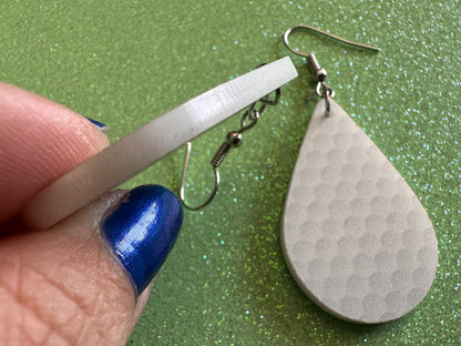 Golf Earrings: Laser Cut Acrylic Golf Print Earrings, Sports, Golfer, Golfing, Golf Balls, Retirement, Sport, Best Gifts for Her/Him/Them