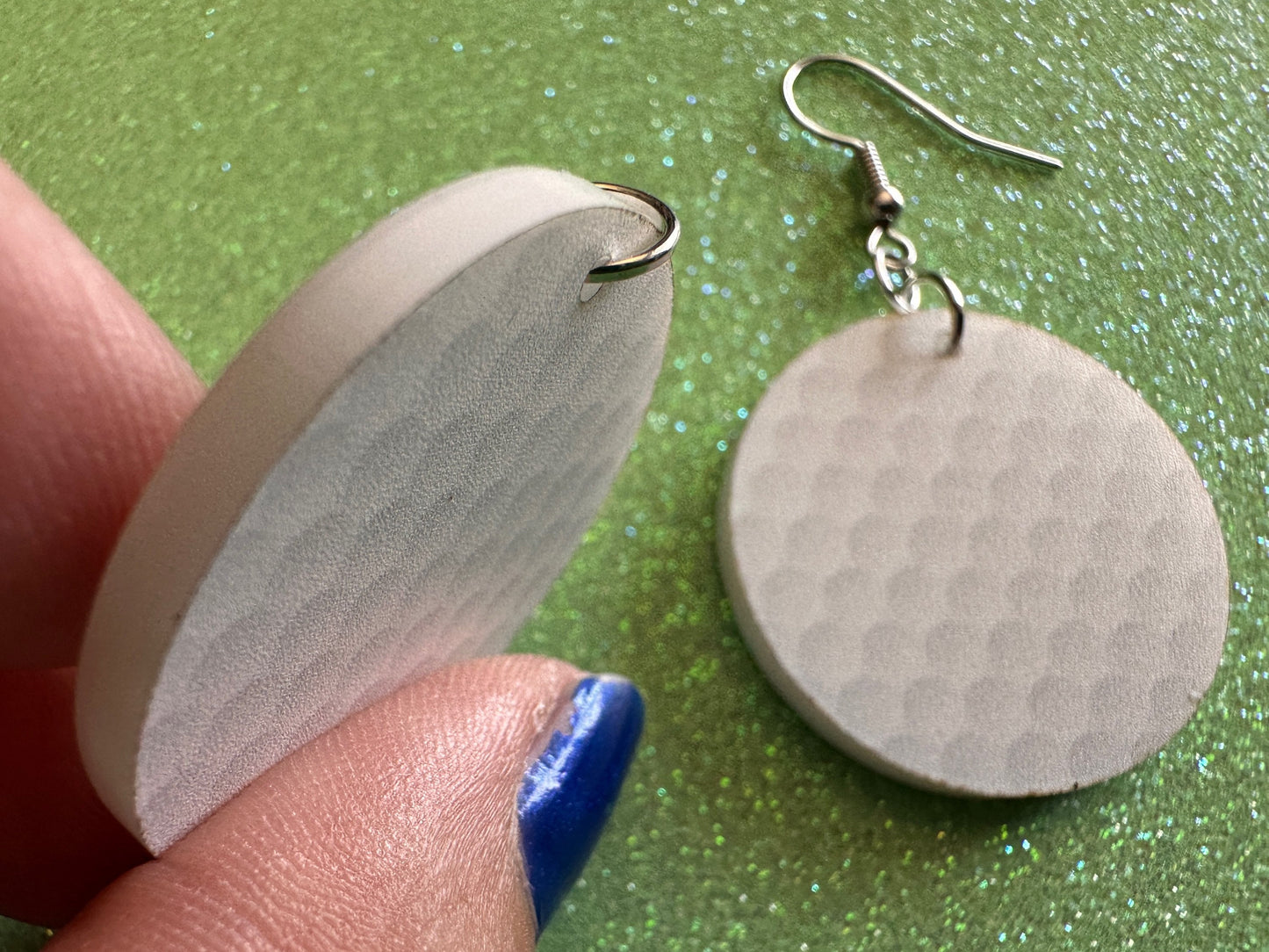 Golf Earrings: Laser Cut Acrylic Golf Print Earrings, Sports, Golfer, Golfing, Golf Balls, Retirement, Sport, Best Gifts for Her/Him/Them
