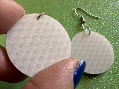 Golf Earrings: Laser Cut Acrylic Golf Print Earrings, Sports, Golfer, Golfing, Golf Balls, Retirement, Sport, Best Gifts for Her/Him/Them