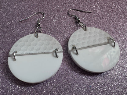 Golf Earrings: Laser Cut Acrylic Golf Print Earrings, Sports, Golfer, Golfing, Golf Balls, Retirement, Sport, Best Gifts for Her/Him/Them