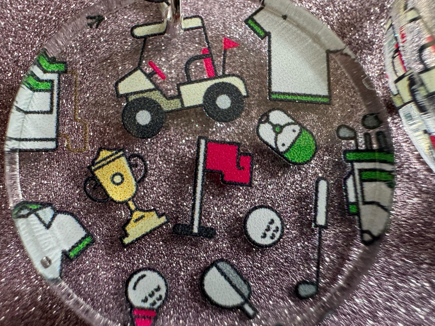 Golf Earrings: Laser Cut Acrylic Golf Theme Earrings, Sports, Golfer, Golfing, Golf Balls, Retirement, Sport, Best Gifts for Her/Him/Them