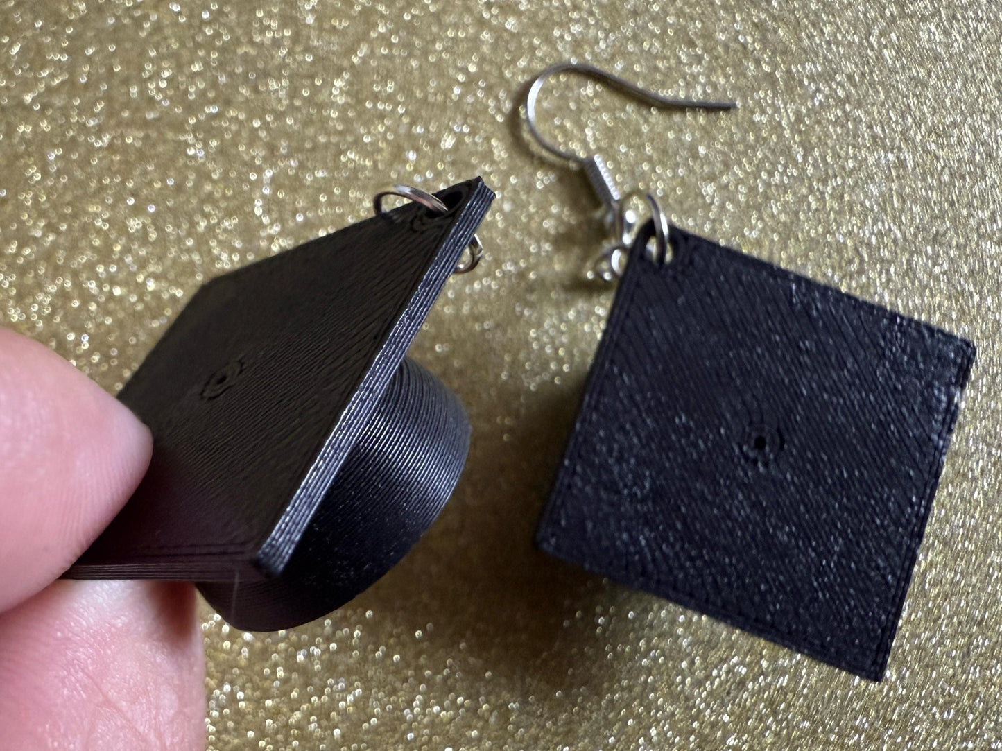 Graduation Hat Earrings: 3D Printed Earrings, Teacher, Student, Education, Graduate, High School, University, Best Gifts for Her/Him/Them