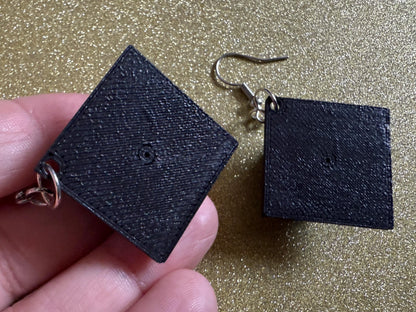 Graduation Hat Earrings: 3D Printed Earrings, Teacher, Student, Education, Graduate, High School, University, Best Gifts for Her/Him/Them
