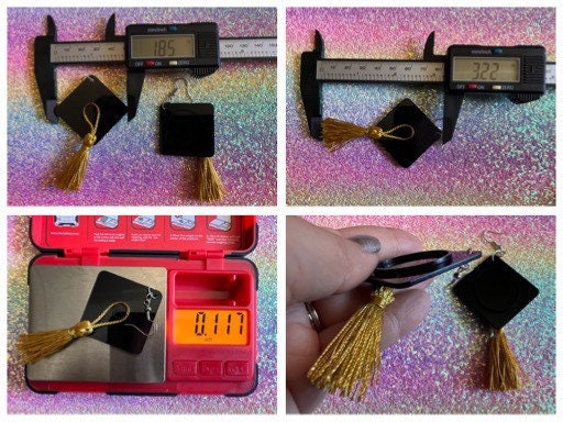 Graduation Hat Earrings: Laser Cut Acrylics, Teacher, Student, Education, Graduate, High School, University, Best Gifts for Her/Him/Them