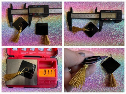 Graduation Hat Earrings: Laser Cut Acrylics, Teacher, Student, Education, Graduate, High School, University, Best Gifts for Her/Him/Them
