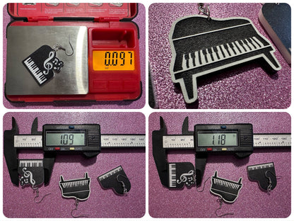 Grand Piano Earrings: Laser Cut Acrylic Pianos, Music, Musical Jewelry, Keyboard, Concert, Keyboards, Keys, Best Gifts for Her/Him/Them