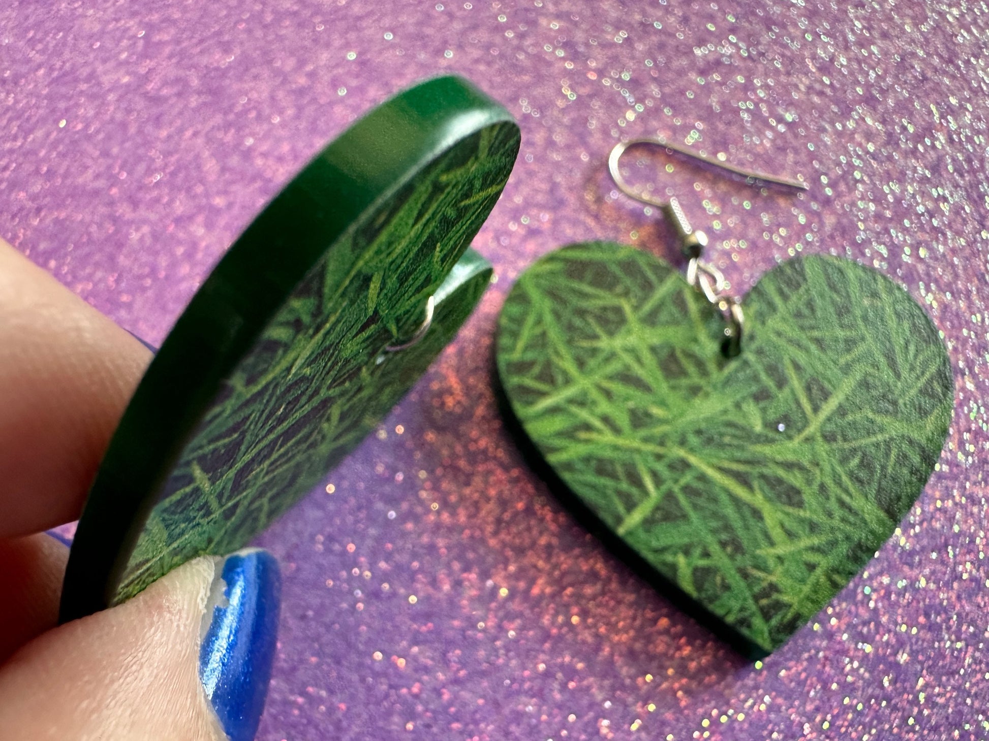 Grass Earrings: Laser Cut Acrylic Grass Print, Green Earrings, Plants, Lawn Mowing, Lawns, Plants, Nature, Best Gifts for Her/Him/Them